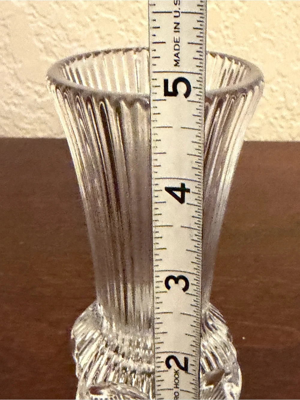 Vtg Fostoria Melissa Ribbed Bud Vase 4.75